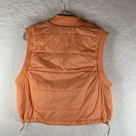 Alpine Design Puffer Vest Jacket Women's Large Orange Shortie Quilted 7173 - Picture 7 of 8